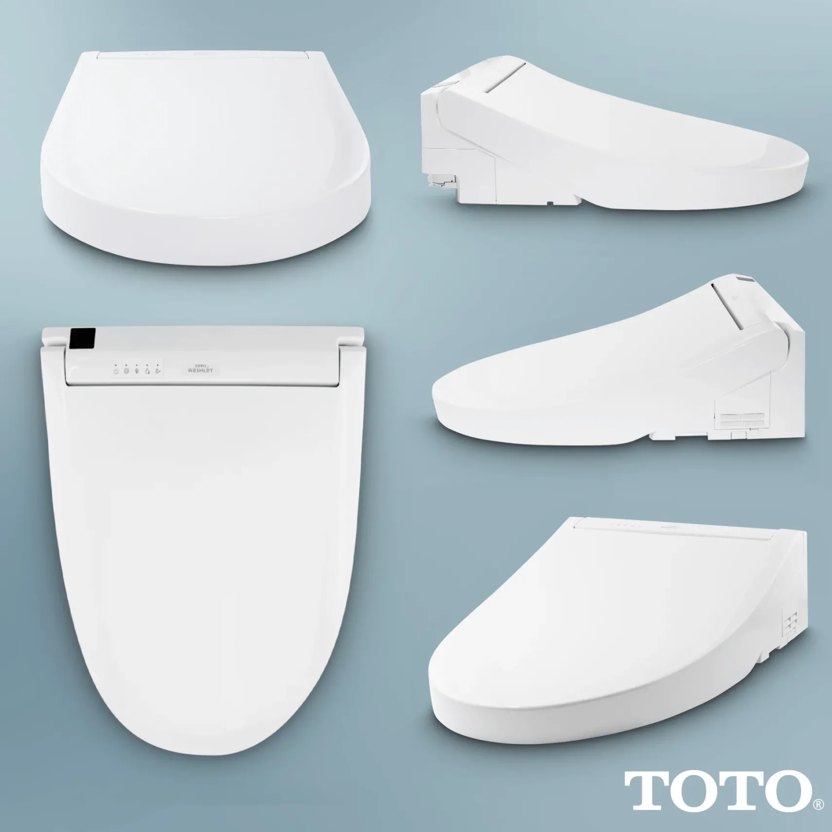 TOTO WASHLET C5 Electronic Bidet Toilet Seat with PREMIST and EWATER+ Wand Cleaning, Elongated, Cotton White, Plastic, SW3084#01