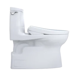 TOTO WASHLET+ Carlyle II 1G One-Piece Elongated 1.0 GPF Toilet with Auto Flush WASHLET+ S7 Contemporary Bidet Seat, Cotton White, Vitreous China|Plastic, MW6144726CUFGA#01