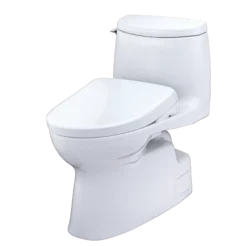 TOTO WASHLET+ Carlyle II 1G One-Piece Elongated 1.0 GPF Toilet with Auto Flush WASHLET+ S7 Contemporary Bidet Seat, Cotton White, Vitreous China|Plastic, MW6144726CUFGA#01