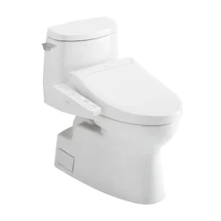 TOTO WASHLET+ Carlyle II 1G One-Piece Elongated 1.0 GPF Toilet and WASHLET+ C2 Bidet Seat, Cotton White, Vitreous China|Plastic, MW6143074CUFG#01