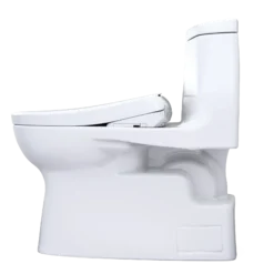 TOTO WASHLET+ Carlyle II One-Piece Elongated 1.28 GPF Toilet with Auto Flush WASHLET+ S7A Contemporary Bidet Seat, Cotton White, Vitreous China|Plastic, MW6144736CEFGA#01