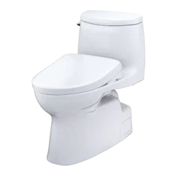 TOTO WASHLET+ Carlyle II One-Piece Elongated 1.28 GPF Toilet and WASHLET+ S7 Contemporary Bidet Seat, Cotton White, Vitreous China|Plastic, MW6144726CEFG#01