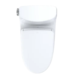 TOTO WASHLET+ Carlyle II One-Piece Elongated 1.28 GPF Toilet and WASHLET+ S7A Contemporary Bidet Seat, Cotton White, Vitreous China|Plastic, MW6144736CEFG#01