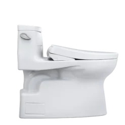 TOTO WASHLET+ Carolina II One-Piece Elongated 1.28 GPF Toilet and WASHLET+ S7 Contemporary Bidet Seat, Cotton White, Vitreous China|Plastic, MW6444726CEFG#01