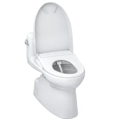 TOTO WASHLET+ Carolina II One-Piece Elongated 1.28 GPF Toilet and WASHLET+ S7 Contemporary Bidet Seat, Cotton White, Vitreous China|Plastic, MW6444736CEFG#01