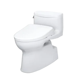 TOTO WASHLET+ Carolina II One-Piece Elongated 1.28 GPF Toilet and WASHLET+ S7 Contemporary Bidet Seat, Cotton White, Vitreous China|Plastic, MW6444736CEFG#01