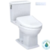 TOTO WASHLET+ Connelly Two-Piece Elongated Dual Flush 1.28 and 0.9 GPF Toilet and Classic WASHLET S7 Classic Bidet Seat, Cotton White, Vitreous China|Plastic, MW4944724CEMFG#01