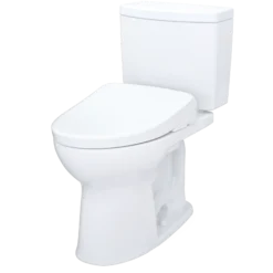 TOTO WASHLET+ Drake II 1G Two-Piece Elongated 1.0 GPF Toilet and WASHLET+ S7 Contemporary Bidet Seat, Cotton White, Vitreous China|Plastic, MW4544726CUFG#01