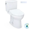 TOTO WASHLET+ Drake II 1G Two-Piece Elongated 1.0 GPF Toilet with Auto Flush WASHLET+ S7 Contemporary Bidet Seat, Cotton White, Vitreous China|Plastic, MW4544726CUFGA#01