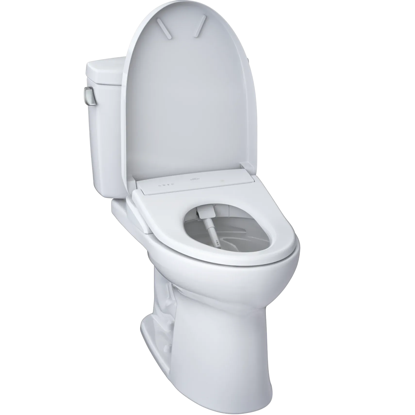 TOTO WASHLET+ Drake II Two-Piece Elongated 1.28 GPF Toilet with Auto Flush WASHLET+ S7 Contemporary Bidet Seat, Cotton White, Vitreous China|Plastic, MW4544726CEFGA#01