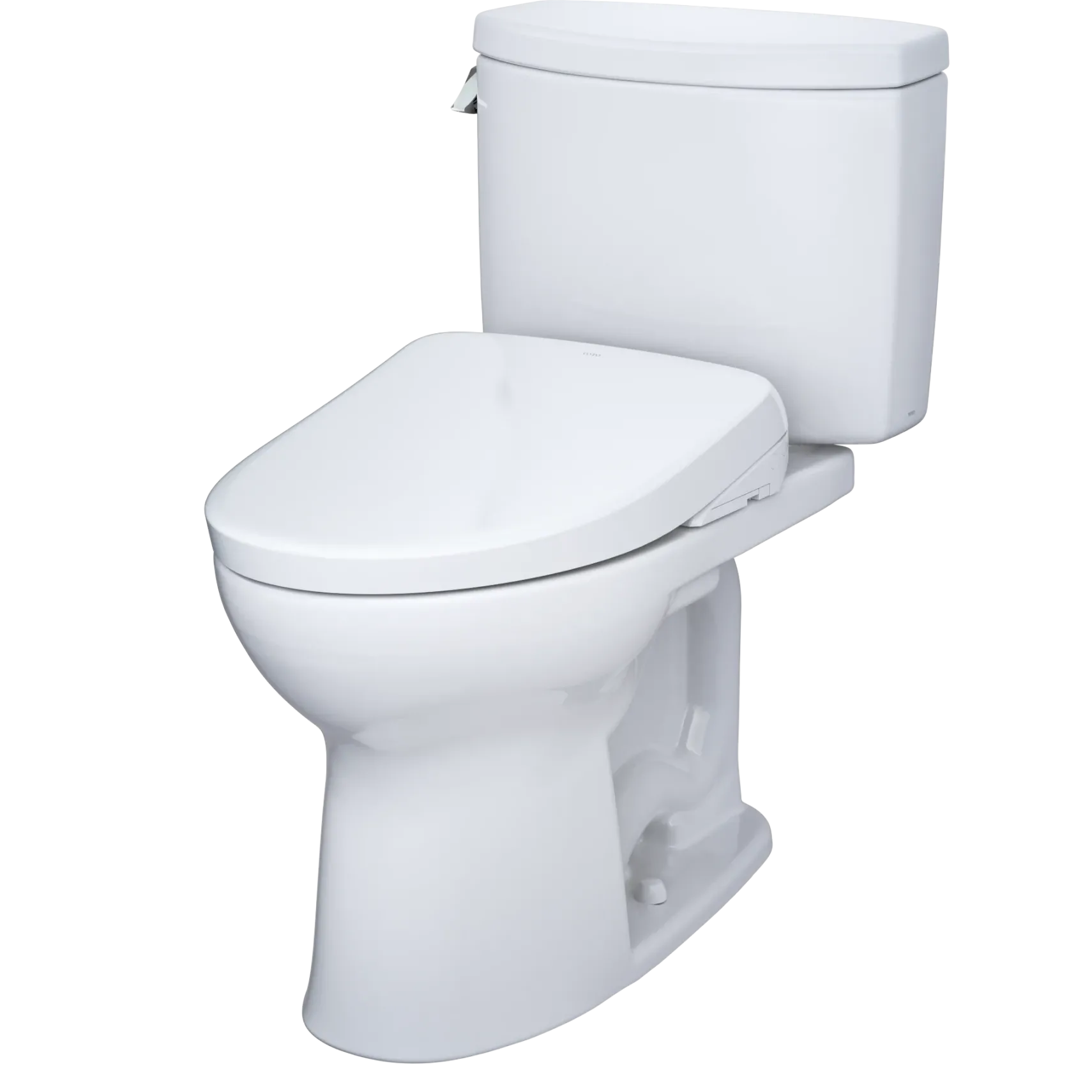 TOTO WASHLET+ Drake II Two-Piece Elongated 1.28 GPF Toilet with Auto Flush WASHLET+ S7 Contemporary Bidet Seat, Cotton White, Vitreous China|Plastic, MW4544726CEFGA#01