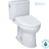 TOTO WASHLET+ Drake II Two-Piece Elongated 1.28 GPF Toilet with Auto Flush WASHLET+ S7A Contemporary Bidet Seat, Cotton White, Vitreous China|Plastic, MW4544736CEFGA#01