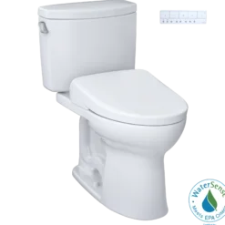 TOTO WASHLET+ Drake II Two-Piece Elongated 1.28 GPF Toilet and WASHLET+ S7A Contemporary Bidet Seat, Cotton White, Vitreous China|Plastic, MW4544736CEFG#01