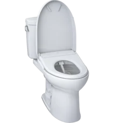 TOTO WASHLET+ Drake II Two-Piece Elongated 1.28 GPF Toilet and WASHLET+ S7A Contemporary Bidet Seat, Cotton White, Vitreous China|Plastic, MW4544736CEFG#01