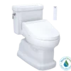 TOTO WASHLET+ Eco Guinevere Elongated 1.28 GPF Universal Height Toilet with C5 Bidet Seat, Cotton White, Vitreous China|Plastic, MW9743084CEFG#01