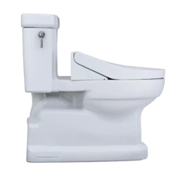 TOTO WASHLET+ Eco Guinevere Elongated 1.28 GPF Universal Height Toilet with C5 Bidet Seat, Cotton White, Vitreous China|Plastic, MW9743084CEFG#01