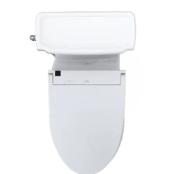 TOTO WASHLET+ Eco Guinevere Elongated 1.28 GPF Universal Height Toilet with C5 Bidet Seat, Cotton White, Vitreous China|Plastic, MW9743084CEFG#01