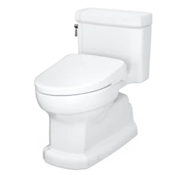 TOTO WASHLET+ Eco Guinevere Elongated 1.28 GPF Universal Height Toilet and S7 Classic Bidet Seat with Auto Flush, Cotton White, Vitreous China|Plastic, MW9744724CEFGA#01