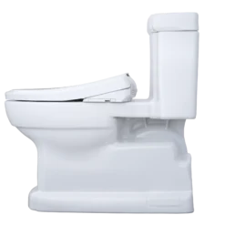TOTO WASHLET+ Eco Guinevere Elongated 1.28 GPF Universal Height Toilet and S7 Classic Bidet Seat with Auto Flush, Cotton White, Vitreous China|Plastic, MW9744724CEFGA#01