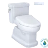 TOTO WASHLET+ Eco Guinevere Elongated 1.28 GPF Universal Height Toilet with S7 Classic Bidet Seat, Cotton White, Vitreous China|Plastic, MW9744724CEFG#01