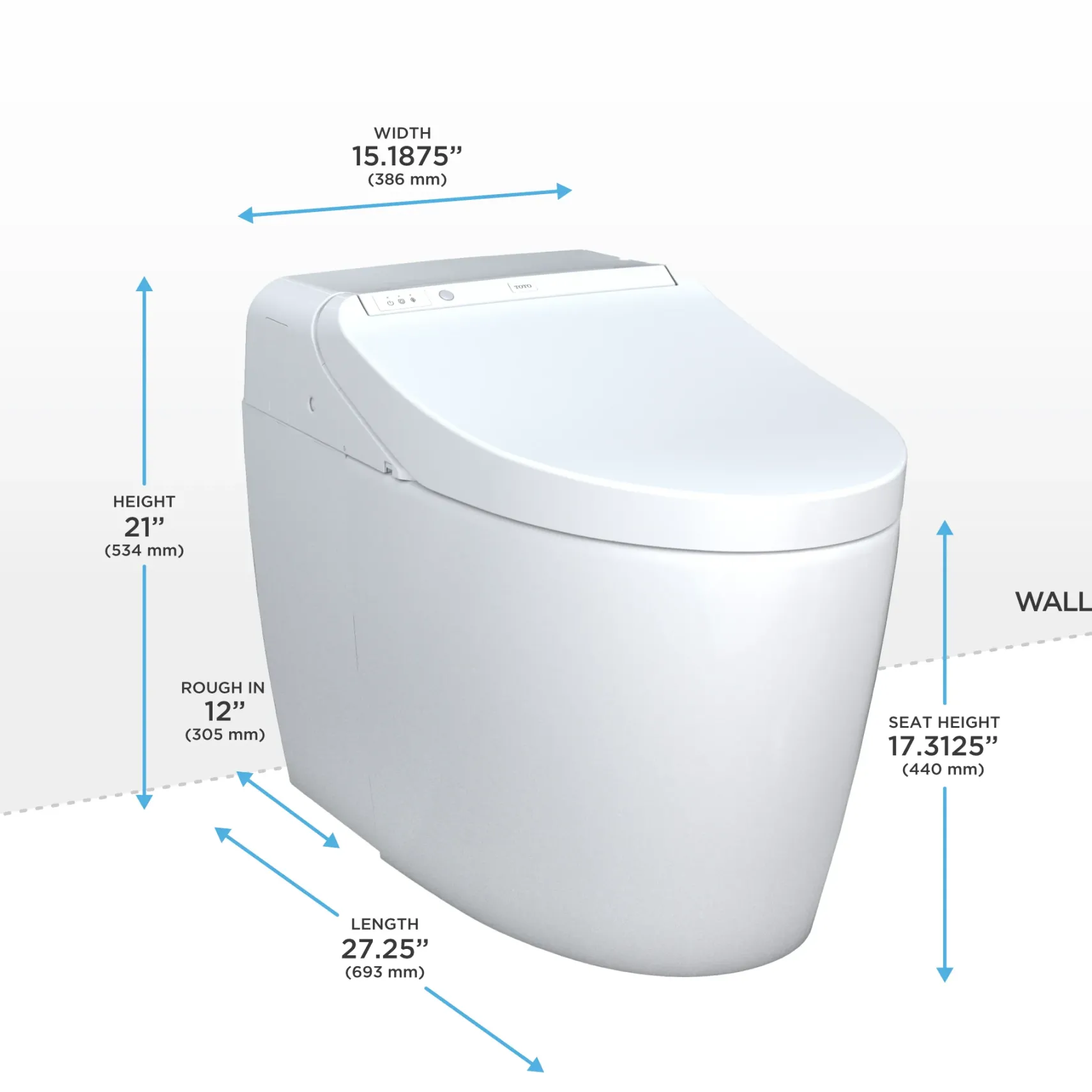 TOTO WASHLET G450 1.0 or 0.8 GPF Smart Toilet with Integrated Bidet Seat and CEFIONTECT, Cotton White, Vitreous China|Plastic, MS922CUMFG#01