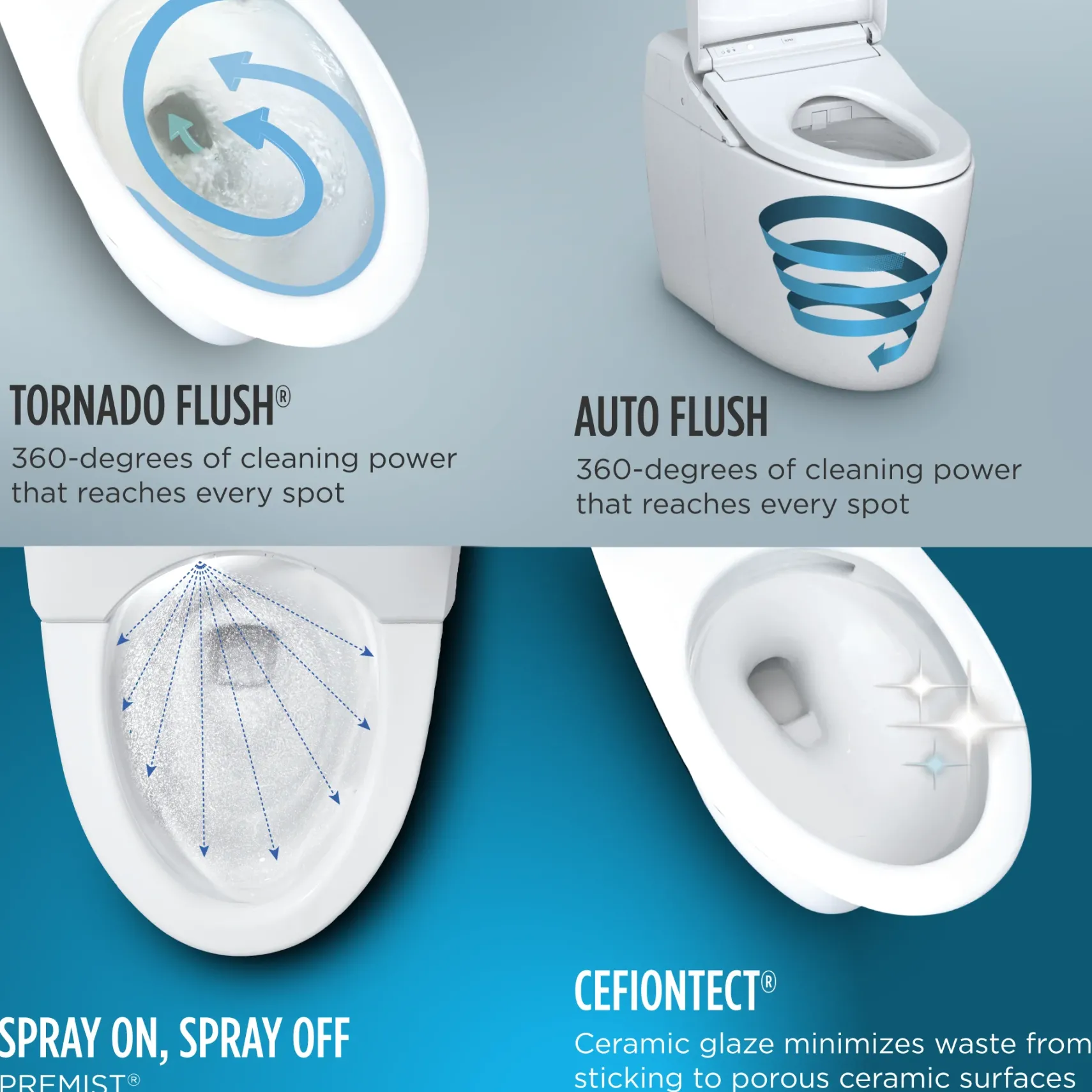TOTO WASHLET G450 1.0 or 0.8 GPF Smart Toilet with Integrated Bidet Seat and CEFIONTECT, Cotton White, Vitreous China|Plastic, MS922CUMFG#01