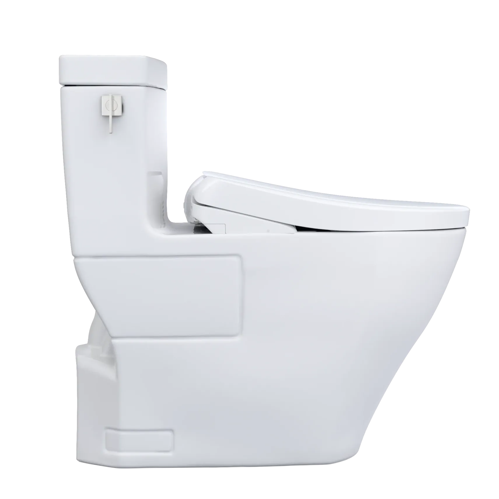 TOTO WASHLET+ Legato One-Piece Elongated 1.28 GPF Toilet with Auto Flush S7 Contemporary Bidet Seat, Cotton White, Vitreous China|Plastic, MW6244726CEFGA#01