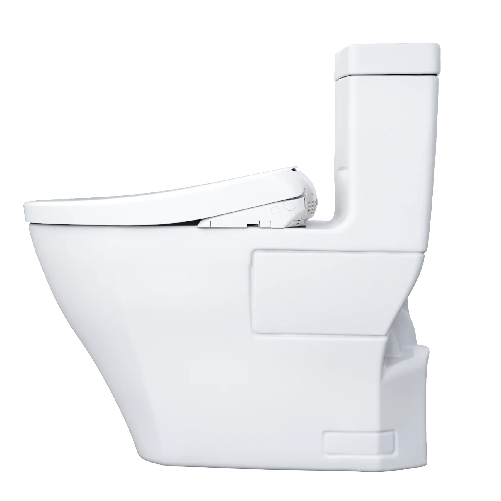 TOTO WASHLET+ Legato One-Piece Elongated 1.28 GPF Toilet with Auto Flush S7 Contemporary Bidet Seat, Cotton White, Vitreous China|Plastic, MW6244726CEFGA#01