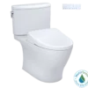 TOTO WASHLET+ Nexus 1G Two-Piece Elongated 1.0 GPF Toilet with Auto Flush S7 Contemporary Bidet Seat, Cotton White, Vitreous China|Plastic, MW4424726CUFGA#01