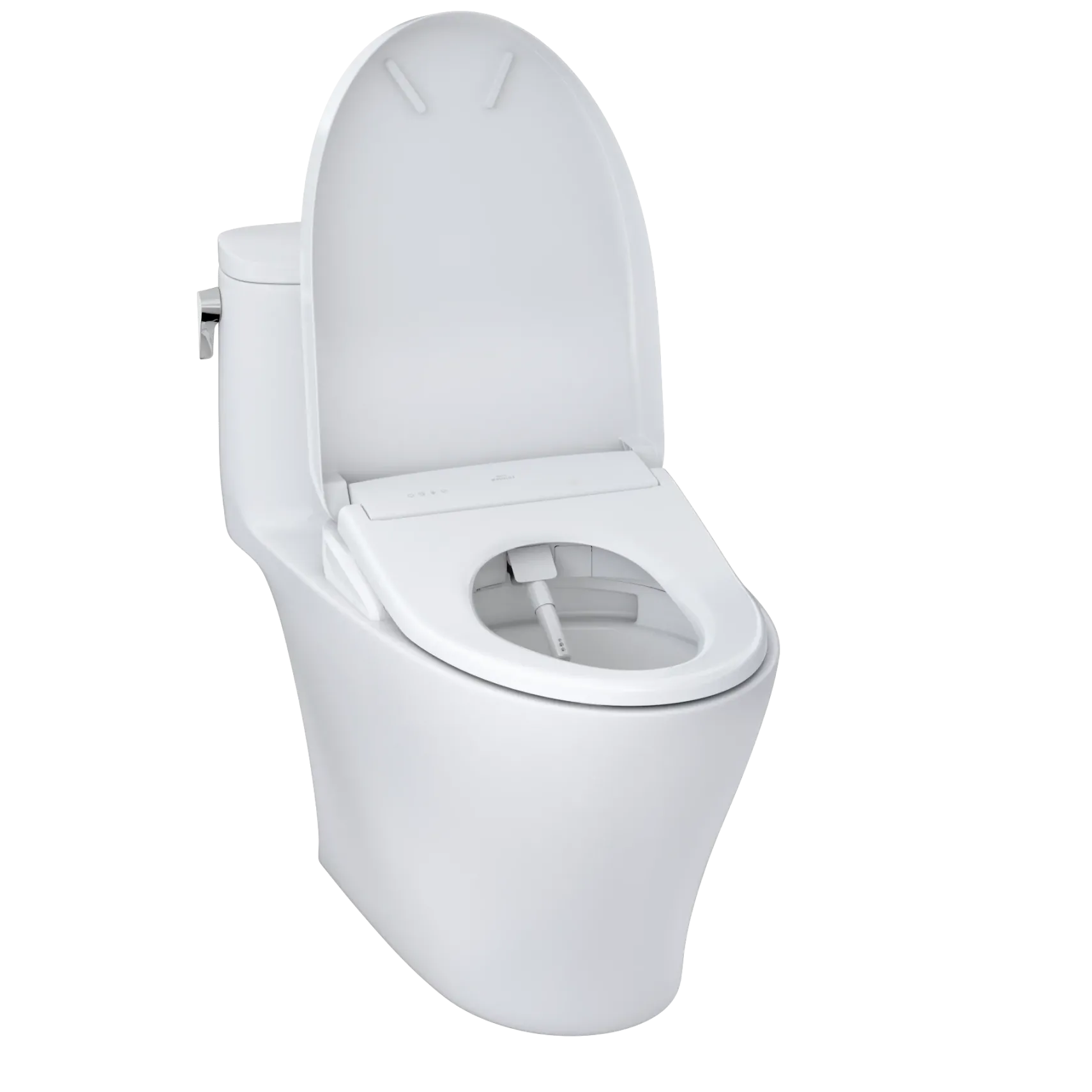 TOTO WASHLET+ Nexus One-Piece Elongated 1.28 GPF Toilet with Auto Flush S7A Contemporary Bidet Seat, Cotton White, Vitreous China|Plastic, MW6424736CEFGA#01