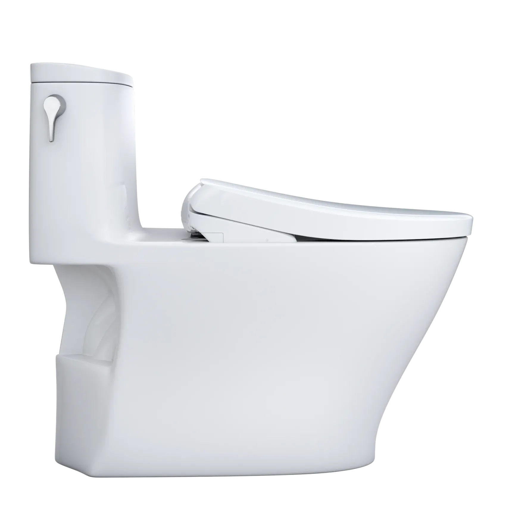 TOTO WASHLET+ Nexus One-Piece Elongated 1.28 GPF Toilet with Auto Flush S7A Contemporary Bidet Seat, Cotton White, Vitreous China|Plastic, MW6424736CEFGA#01