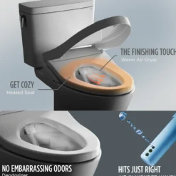 TOTO WASHLET+ Nexus One-Piece Elongated 1.28 GPF Toilet with Auto Flush S7A Contemporary Bidet Seat, Cotton White, Vitreous China|Plastic, MW6424736CEFGA#01