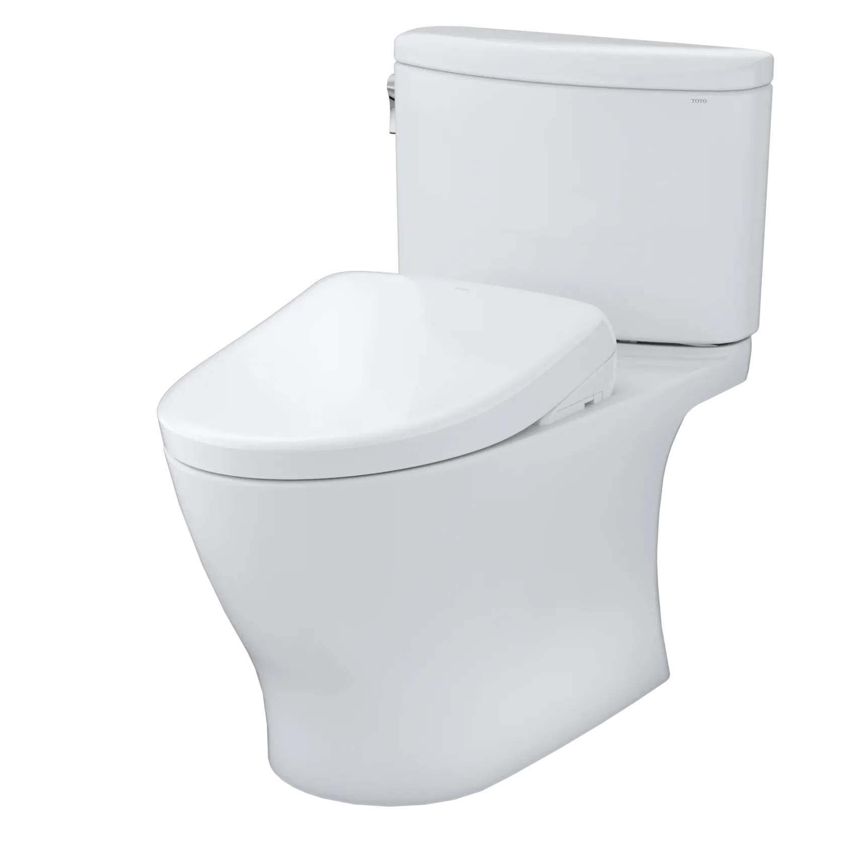 TOTO WASHLET+ Nexus Two-Piece Elongated 1.28 GPF Toilet with Auto Flush S7 Contemporary Bidet Seat, Cotton White, Vitreous China|Plastic, MW4424726CEFGA#01