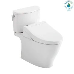 TOTO WASHLET+ Nexus Two-Piece Elongated 1.28 GPF Toilet with C5 Bidet Seat, Cotton White, Vitreous China|Plastic, MW4423084CEFG#01