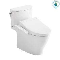TOTO WASHLET+ Nexus Two-Piece Elongated 1.28 GPF Toilet with C2 Bidet Seat, Cotton White, Vitreous China|Plastic, MW4423074CEFG#01