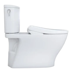 TOTO WASHLET+ Nexus Two-Piece Elongated 1.28 GPF Toilet with Auto Flush S7A Contemporary Bidet Seat, Cotton White, Vitreous China|Plastic, MW4424736CEFGA#01