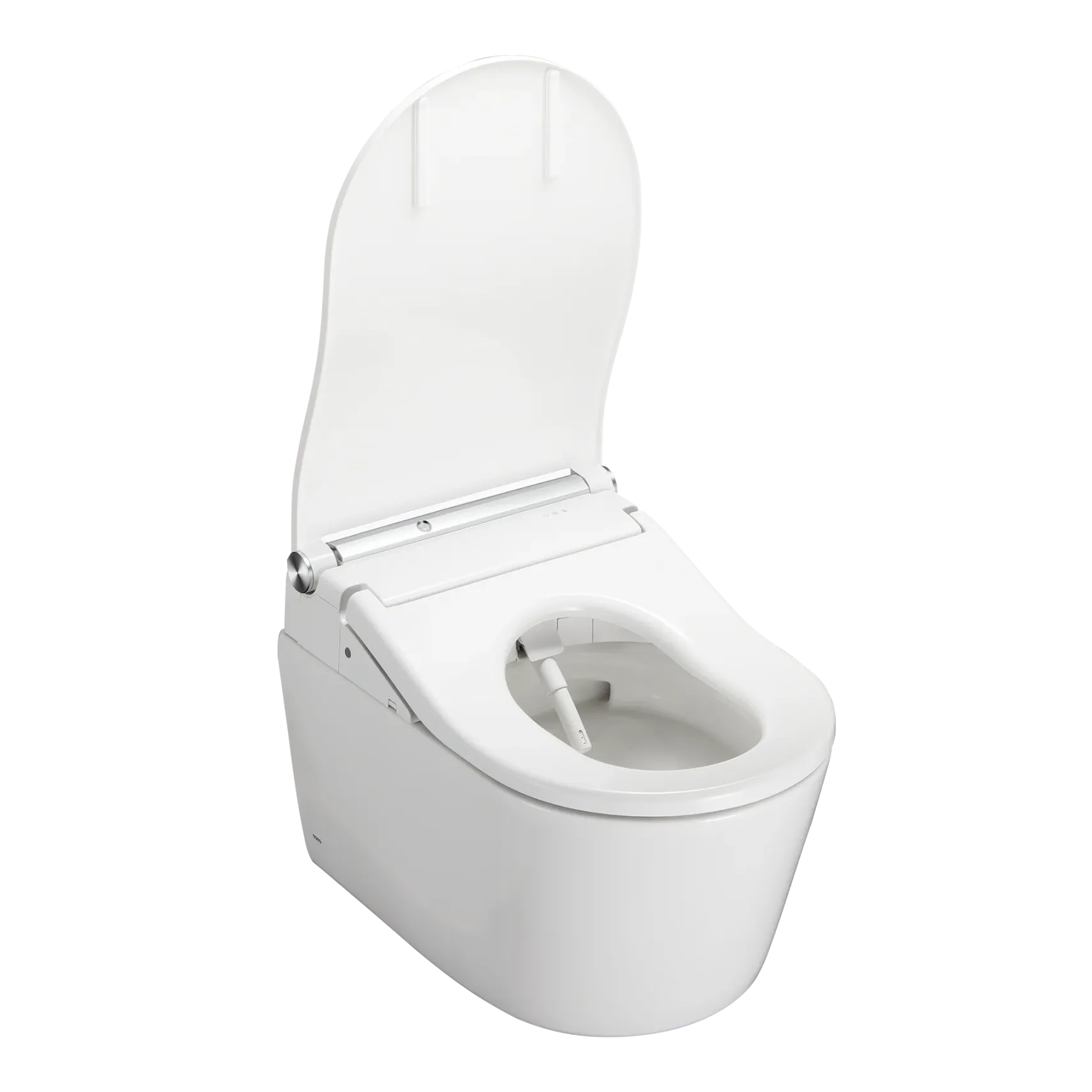 TOTO WASHLET+ RP Wall-Hung D-Shape Toilet with RW Bidet Seat and DuoFit In-Wall 1.28 and 0.9 GPF Auto Dual-Flush Tank System, Matte Silver, Plastic|Steel|Vitreous China, Cotton White, CWT4474547CMFGA#MS