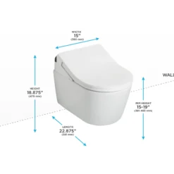 TOTO WASHLET+ RP Wall-Hung D-Shape Toilet with RX Bidet Seat and DuoFit In-Wall 1.28 and 0.9 GPF Auto Dual-Flush Tank System, Matte Silver, Vitreous China|Steel|Plastic, CWT4474047CMFGA#MS