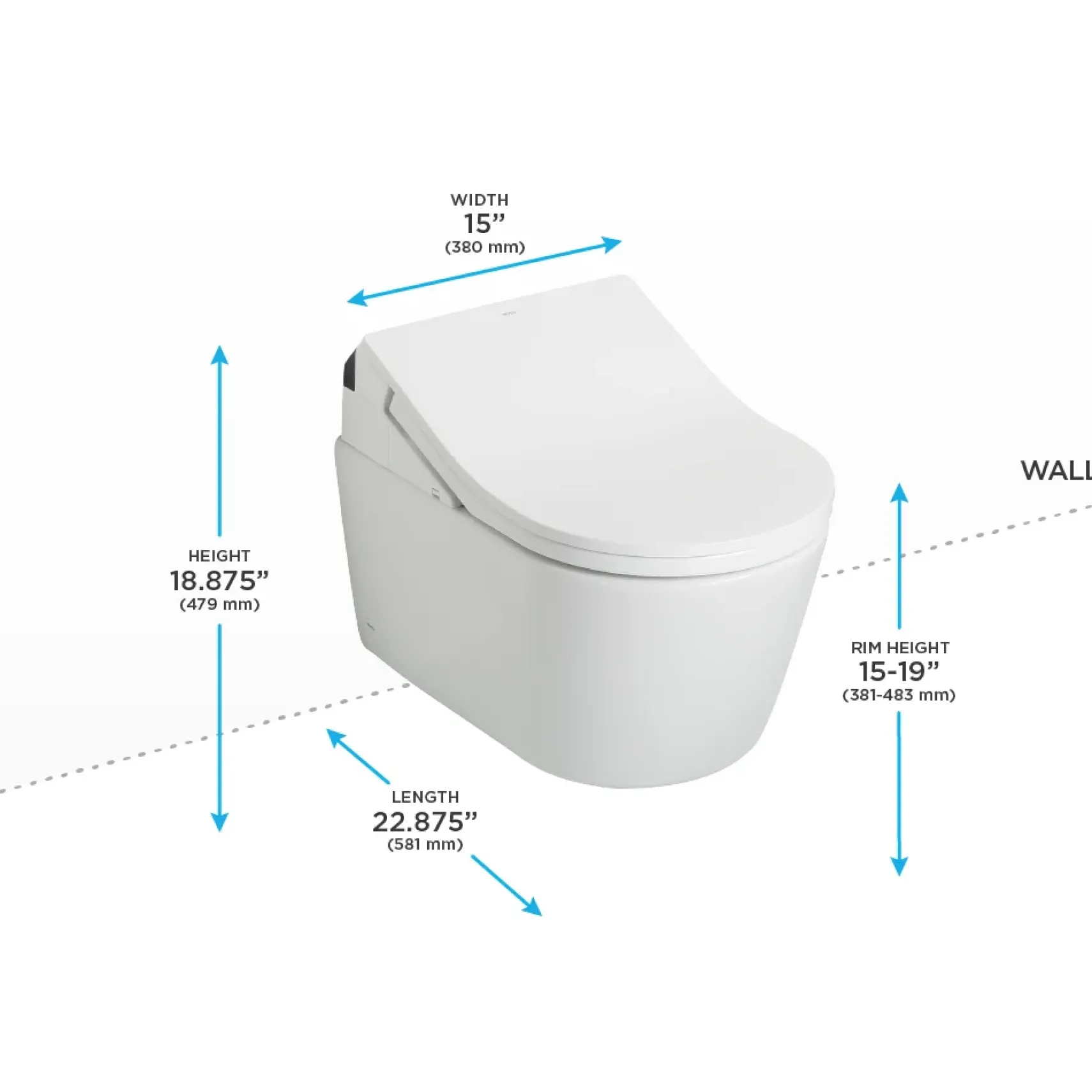 TOTO WASHLET+ RP Wall-Hung D-Shape Toilet with RX Bidet Seat and DuoFit In-Wall 1.28 and 0.9 GPF Auto Dual-Flush Tank System, Matte Silver, Vitreous China|Steel|Plastic, CWT4474047CMFGA#MS