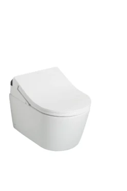 TOTO WASHLET+ RP Wall-Hung D-Shape Toilet with RX Bidet Seat and DuoFit In-Wall 1.28 and 0.9 GPF Auto Dual-Flush Tank System, Matte Silver, Vitreous China|Steel|Plastic, CWT4474047CMFGA#MS