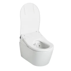 TOTO WASHLET+ RP Wall-Hung D-Shape Toilet with RX Bidet Seat and DuoFit In-Wall 1.28 and 0.9 GPF Dual-Flush Tank System, Matte Silver, Vitreous China|Steel|Plastic, CWT4474047CMFG#MS