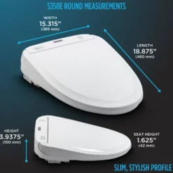 TOTO WASHLET S350e Electronic Bidet Toilet Seat with Auto Open and Close and EWATER+ Cleansing, Round, Sedona Beige, Plastic, SW583#12