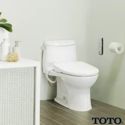 TOTO WASHLET S350e Electronic Bidet Toilet Seat with Auto Open and Close and EWATER+ Cleansing, Round, Sedona Beige, Plastic, SW583#12