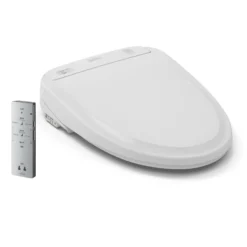 TOTO WASHLET S350e Electronic Bidet Toilet Seat with Auto Open and Close and EWATER+ Cleansing, Round, Cotton White, Plastic, SW583#01
