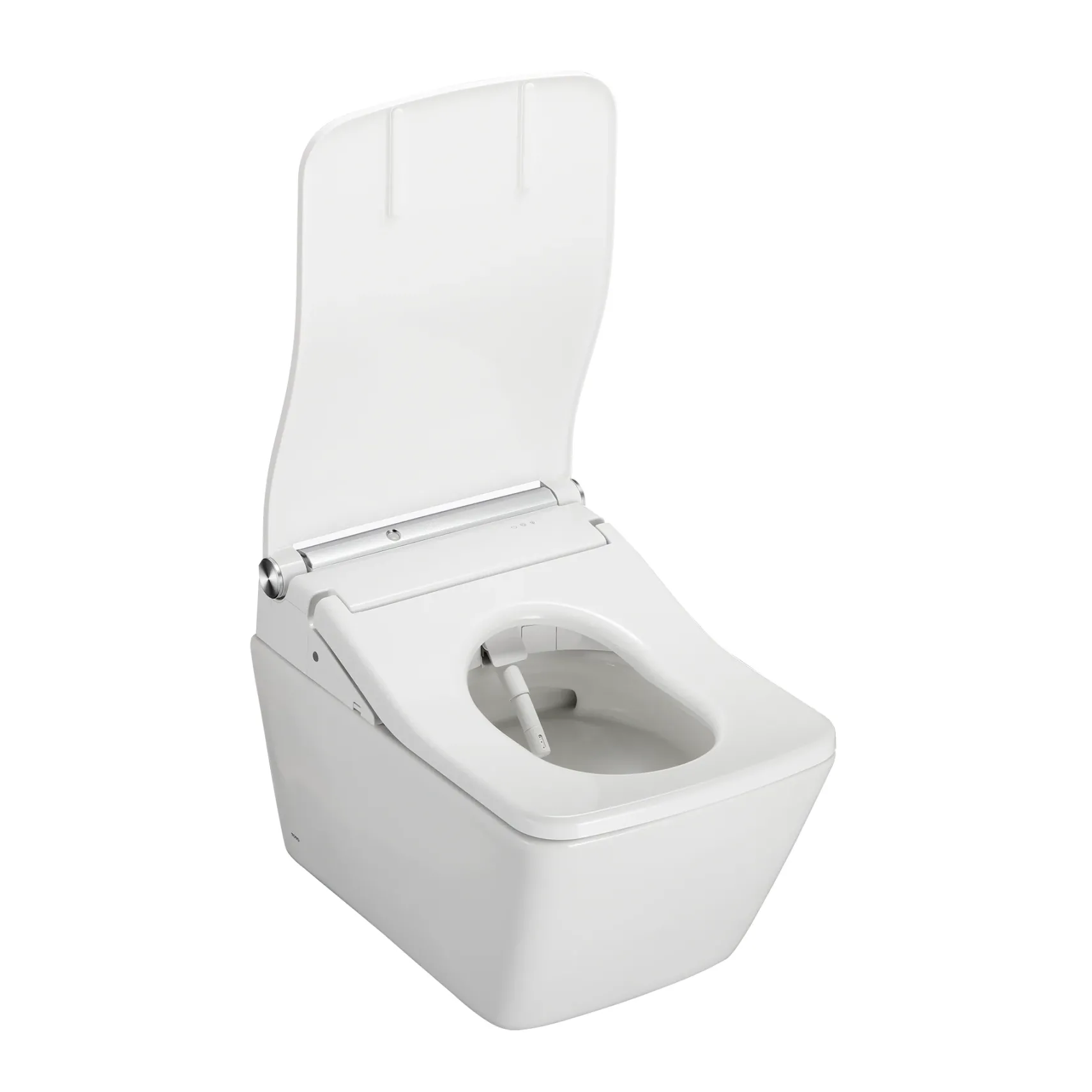 TOTO WASHLET+ SP Wall-Hung Square-Shape Toilet with SW Bidet Seat and DuoFit In-Wall 1.28 and 0.9 GPF Dual-Flush Tank System, Matte Silver, Vitreous China|Plastic|Steel, Cotton White, CWT4494549CMFGA#MS