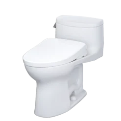 TOTO WASHLET+ Supreme II One-Piece Elongated 1.28 GPF Toilet and WASHLET+ S7A Contemporary Bidet Seat, Cotton White, Vitreous China|Plastic, MW6344736CEFG#01