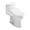 TOTO WASHLET+ UltraMax II One-Piece Elongated 1.28 GPF Toilet and WASHLET+ C2 Bidet Seat, Cotton White, Vitreous China|Plastic, MW6043074CEFG#01