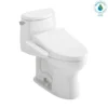 TOTO WASHLET+ UltraMax II 1G One-Piece Elongated 1.0 GPF Toilet and WASHLET+ C2 Bidet Seat, Cotton White, Vitreous China|Plastic, MW6043074CUFG#01