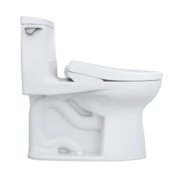 TOTO WASHLET+ UltraMax II 1G One-Piece Elongated 1.0 GPF Toilet with Auto Flush WASHLET+ S7A Contemporary Bidet Seat, Cotton White, Vitreous China|Plastic, MW6044736CUFGA#01