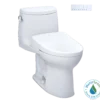 TOTO WASHLET+ UltraMax II One-Piece Elongated 1.28 GPF Toilet with Auto Flush WASHLET+ S7 Contemporary Bidet Seat, Cotton White, Vitreous China|Plastic, MW6044726CEFGA#01